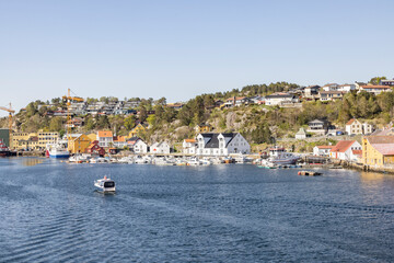 Fototapeta premium View from the coastal route Ms Nordkapp - Coastal town Kristiansund