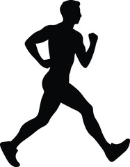 Silhouette of a running man