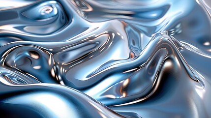 A shiny silver fabric with a wave pattern