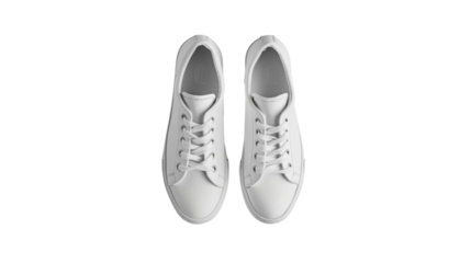 White leather sneakers, top down view