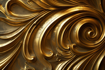 Opulent Gold Curves in Elegant Composition.


