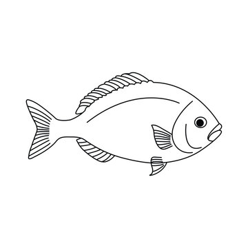 recommend clip art: Fish line art vector sketch art drawing illustration
