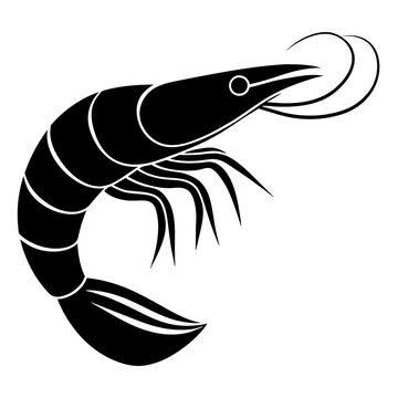 recommend clip art: Shrimp icon vector art silhouette illustration