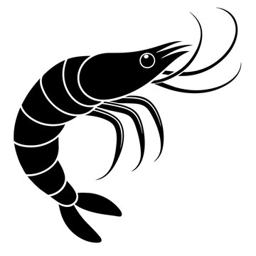 recommend clip art: Shrimp icon vector art silhouette illustration