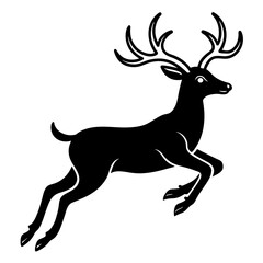 Deer jumping illustration vector silhouette clean line art