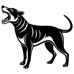 Dog screams icon silhouette vector illustration. 