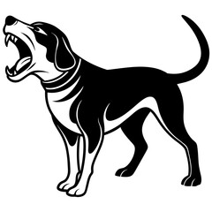 Dog screams icon silhouette vector illustration. 