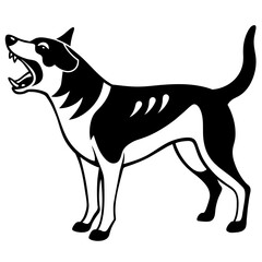 Dog screams icon silhouette vector illustration. 