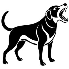 Dog screams icon silhouette vector illustration. 