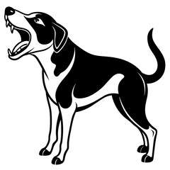 Dog screams icon silhouette vector illustration. 