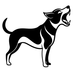 Dog screams icon silhouette vector illustration. 