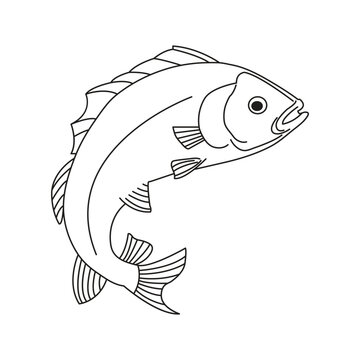 recommend clip art: Fish line art vector sketch art drawing illustration