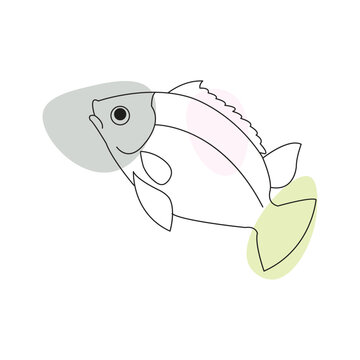 recommend clip art: Fish line art vector sketch art drawing illustration