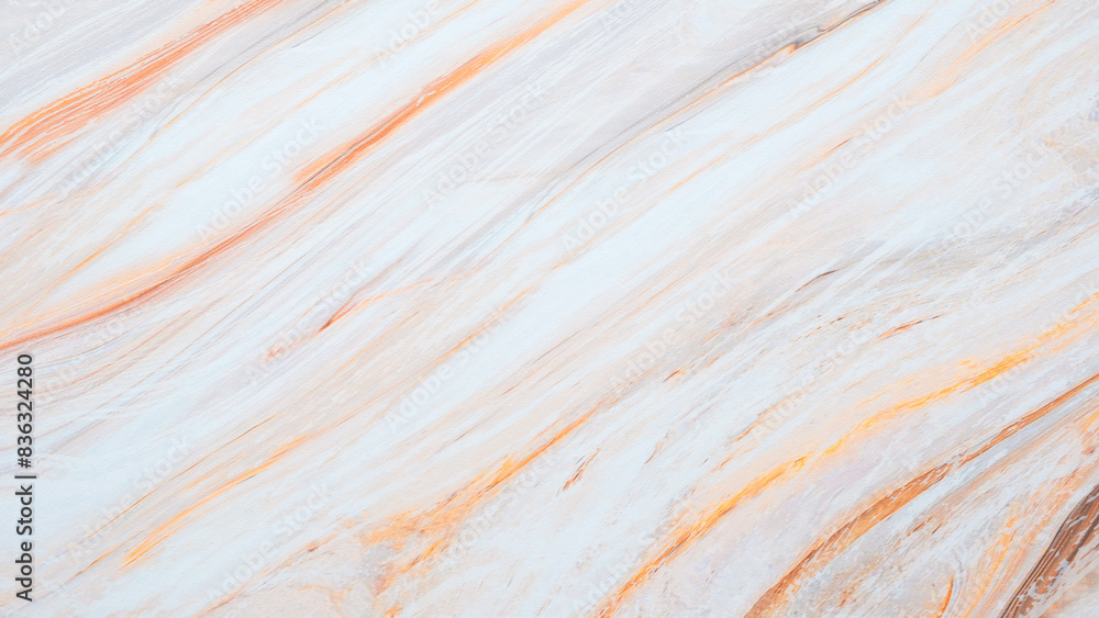 Poster a white and orange marble wall with a pattern of swirls. the wall is made of marble and has a unique