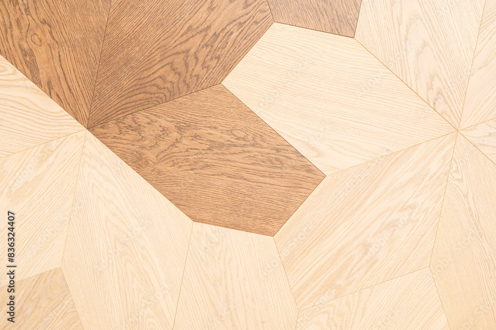 Poster A wooden surface with a grain pattern. The wood is light brown and has a natural texture. The surface is smooth and has a warm, inviting feel