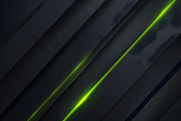 Fototapeta premium Abstract glowing green lines on black background