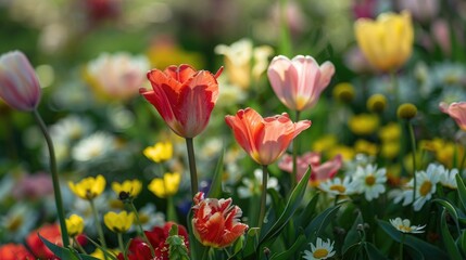 Fototapeta premium Blooming Spring Flowers Nature s Palette