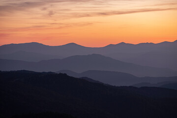 Sunset in the mountains