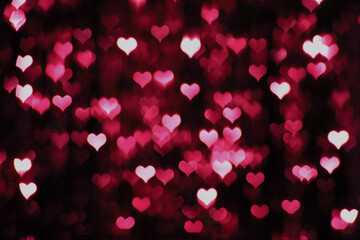 Dark valentine background with red hearts