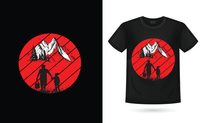 Father's day T- shirt and Father's Day poster or banner template and background. Greetings and presents for Father's Day in flat lay styling. Promotion and shopping template for love dad. Black