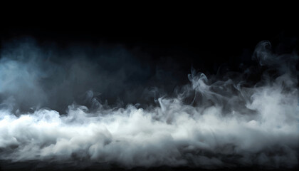 realistic white fog or smoke on a black background. Vector illustration