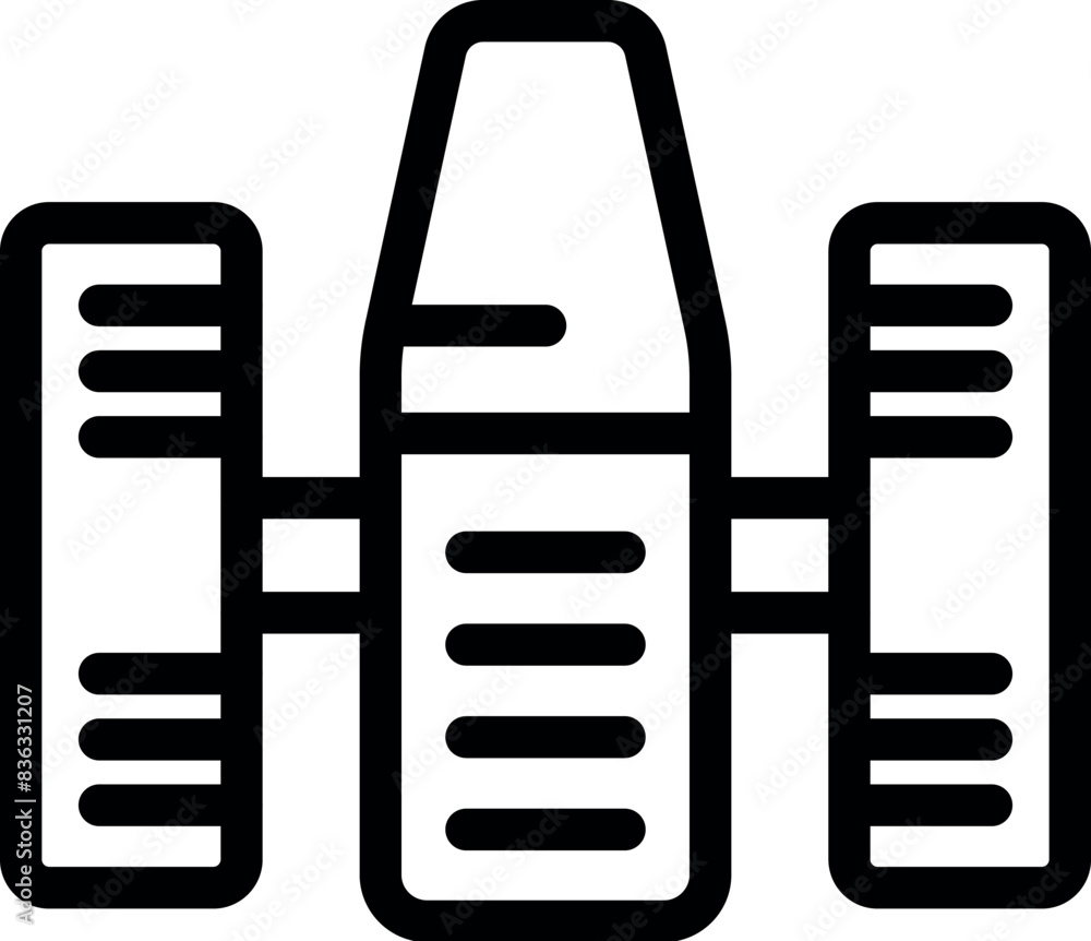 Aufkleber black and white line art of a simple satellite icon for design and interface use