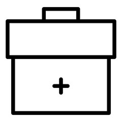 Fototapeta premium First aid bag icon line style