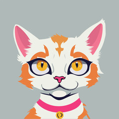 Playful Cat Sitting with Paws Crossed