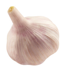 Fragrant garlic isolated on transparent background.