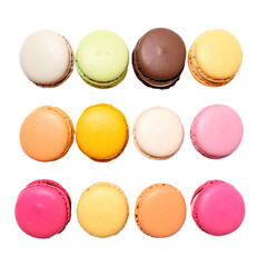Obraz premium macaroons isolated on transparent background, clipping path, png, 