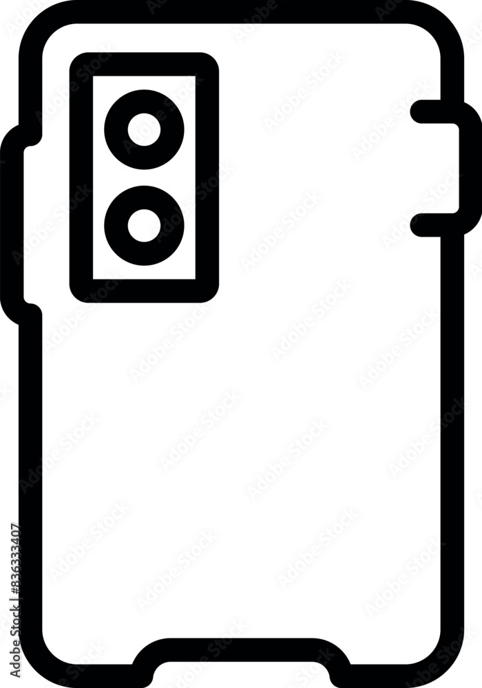 Poster smartphone icon outline vector illustration with thin line modern design for mobile phone technology