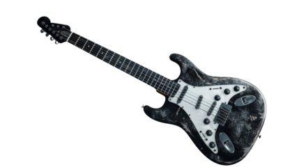 Electric guitar, black and white
