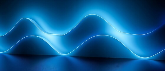 Abstract blue and purple liquid wavy shapes futuristic banner. Glowing retro waves vector background 