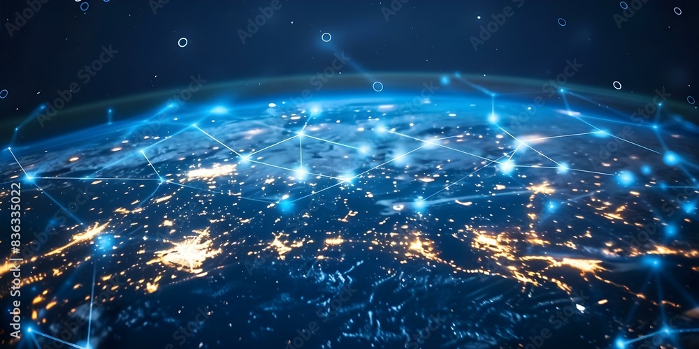 Poster european network connecting data streams for digital transformation in markets. concept european mar