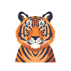 tiger vector flat minimalistic isolated illustration on white background