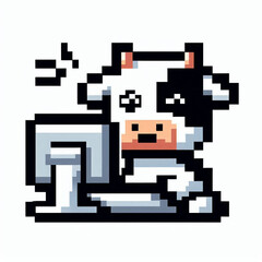 Fototapeta premium An icon of a cow typing on a computer