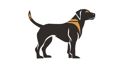 the logo of a hunting company with busset hound on white background