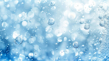 Water and air bubbles over white background