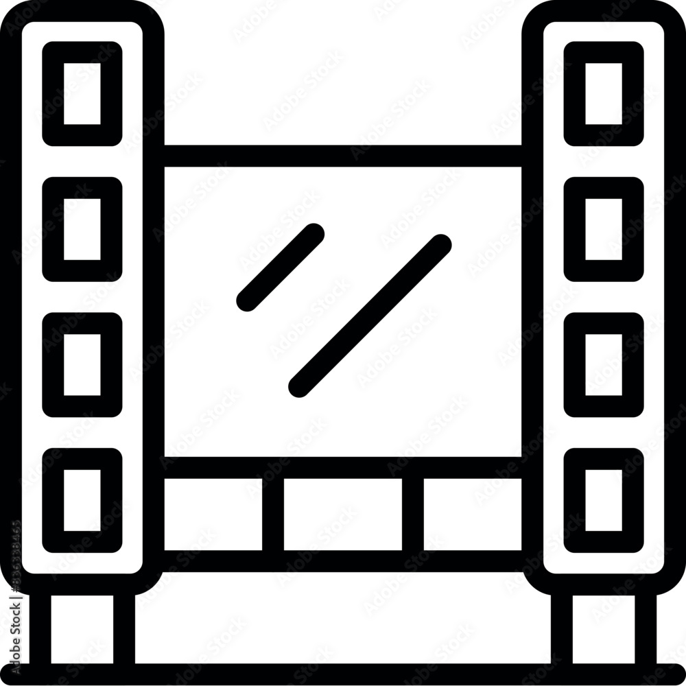 Wall mural Simplistic monochrome vector illustration of a film strip icon, perfect for multimedia concepts - Wall murals