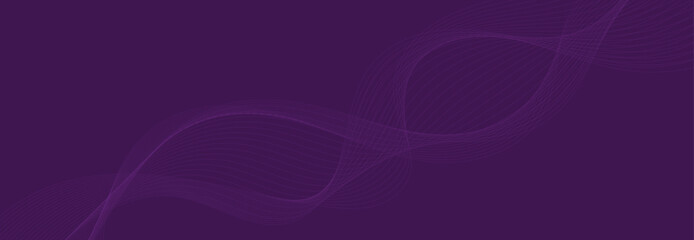 Purple background with flowing wave lines. Futuristic technology concept. Vector illustration