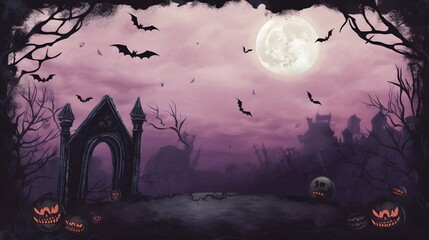 Halloween party border.