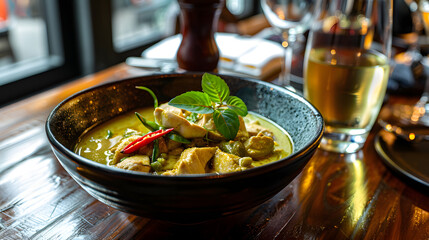 Delicious thai green curry