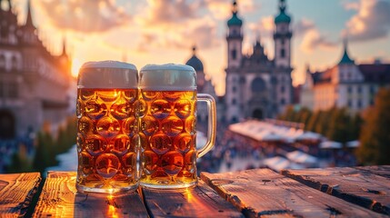 Oktoberfest travel brochure with scenic Munich and festival highlights, Informative, Attractive, Graphic Art, promoting tourism 8K , high-resolution, ultra HD,up32K HD