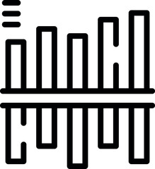 Vector illustration of a stylized sound equalizer in a simple black and white line art design