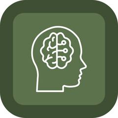 Artificial Consciousness Line Green Box Icon