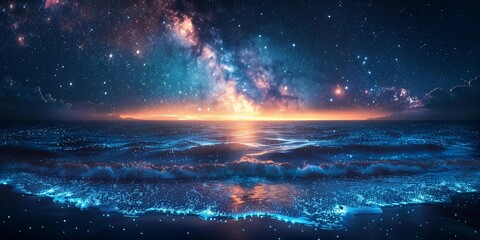Starry Night Serenity, generative ai - Powered by Adobe