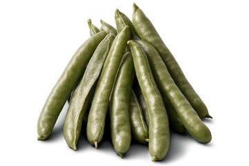 A fresh and organic pile of green peas presented on a transparent, white background in png format
