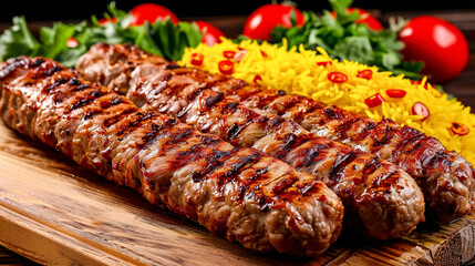 Chelo Kabab is a classic Iranian dish consisting of grilled meat, usually lamb or chicken, served...