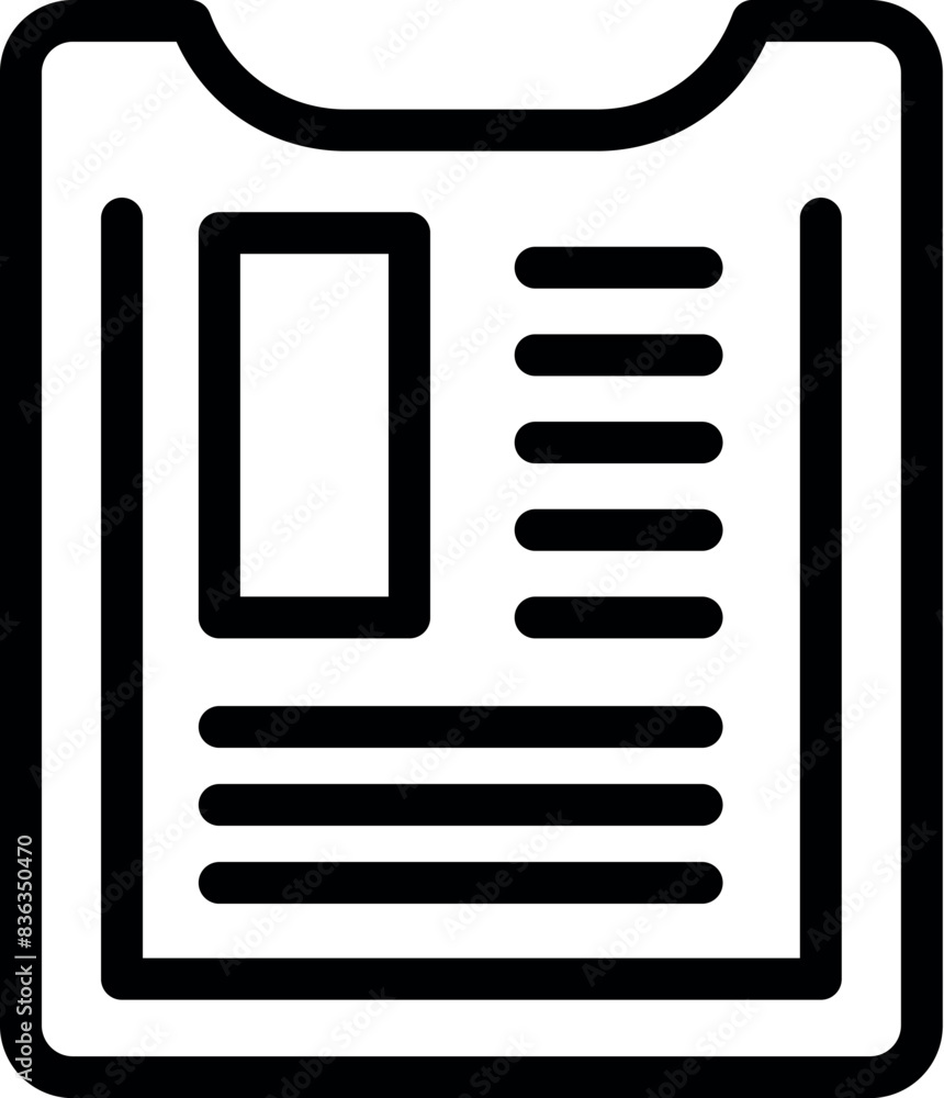 Poster a simple outline vector icon representing a document, ideal for web and print