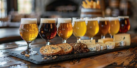 Craft Beer and Cheese Pairing Delight, generative ai